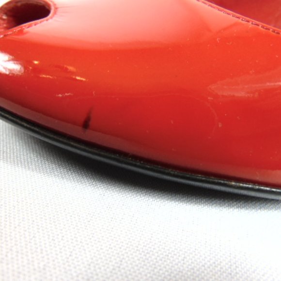 GUCCI Red Patent Leather Peep-Toe Wedge Heels Size 39.5 US 9 - Picture 9 of 15